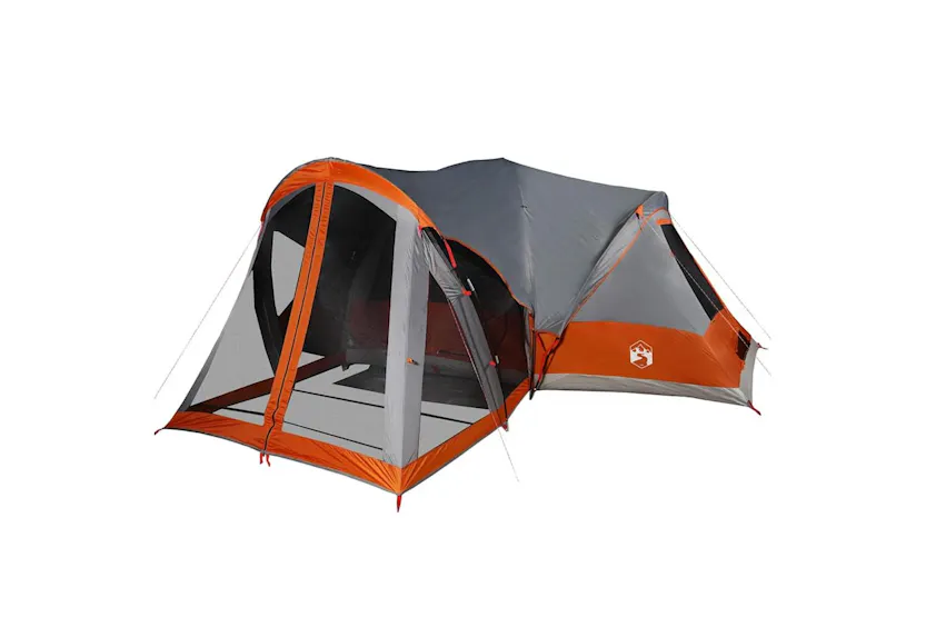 Vidaxl Family Tent Tipi 8-person Grey And Orange Waterproof Vidaxl Family Tent Tipi 8-person Grey And Orange Waterproof