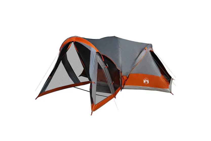 Vidaxl Family Tent Tipi 8-person Grey And Orange Waterproof Vidaxl Family Tent Tipi 8-person Grey And Orange Waterproof