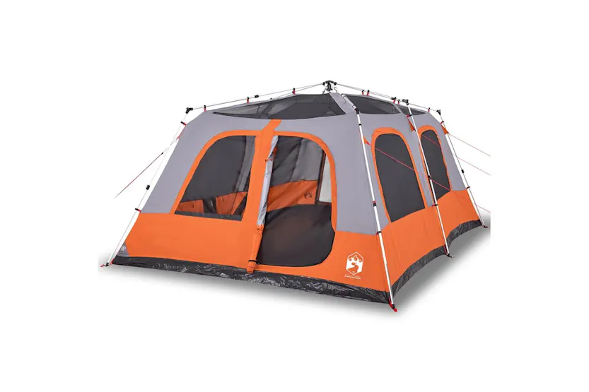 Vidaxl Family Tent Dome 10-person Grey And Orange Quick Release Vidaxl Family Tent Dome 10-person Grey And Orange Quick Release