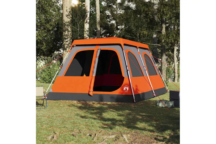 Vidaxl Family Tent Dome 10-person Grey And Orange Quick Release Vidaxl Family Tent Dome 10-person Grey And Orange Quick Release