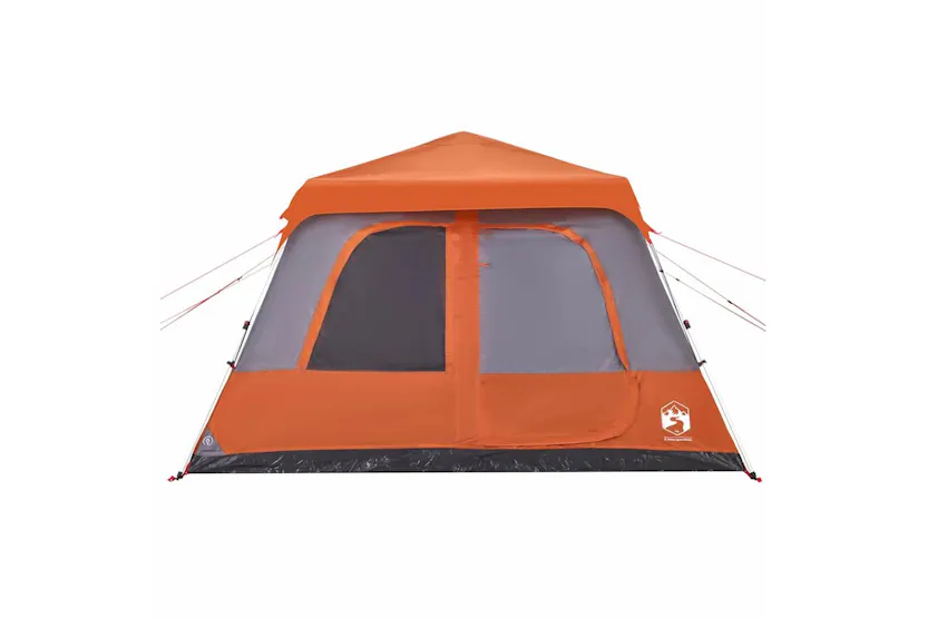 Vidaxl Family Tent Dome 10-person Grey And Orange Quick Release Vidaxl Family Tent Dome 10-person Grey And Orange Quick Release