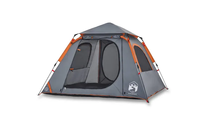 Vidaxl Camping Tent Dome 4-person Grey And Orange Quick Release Vidaxl Camping Tent Dome 4-person Grey And Orange Quick Release