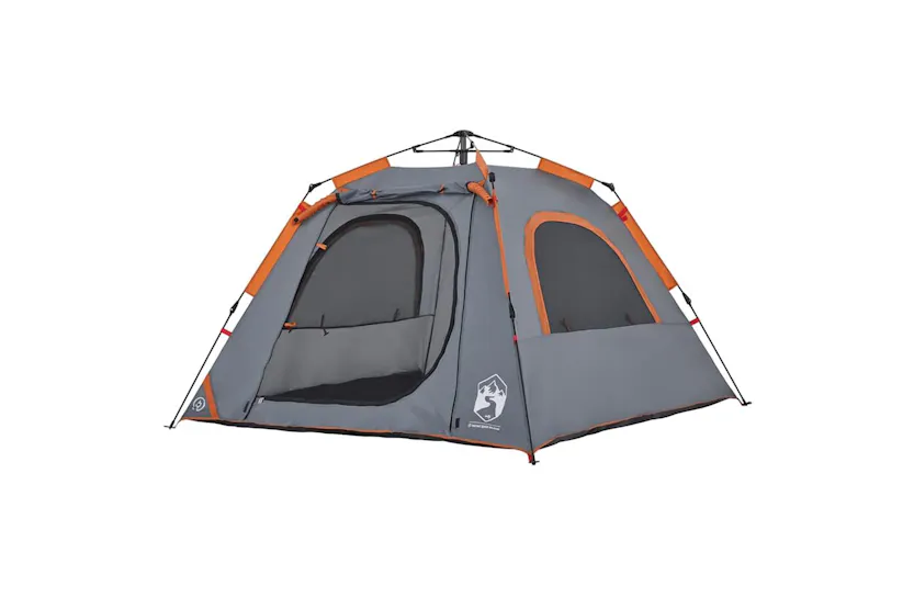Vidaxl Camping Tent Dome 4-person Grey And Orange Quick Release Vidaxl Camping Tent Dome 4-person Grey And Orange Quick Release