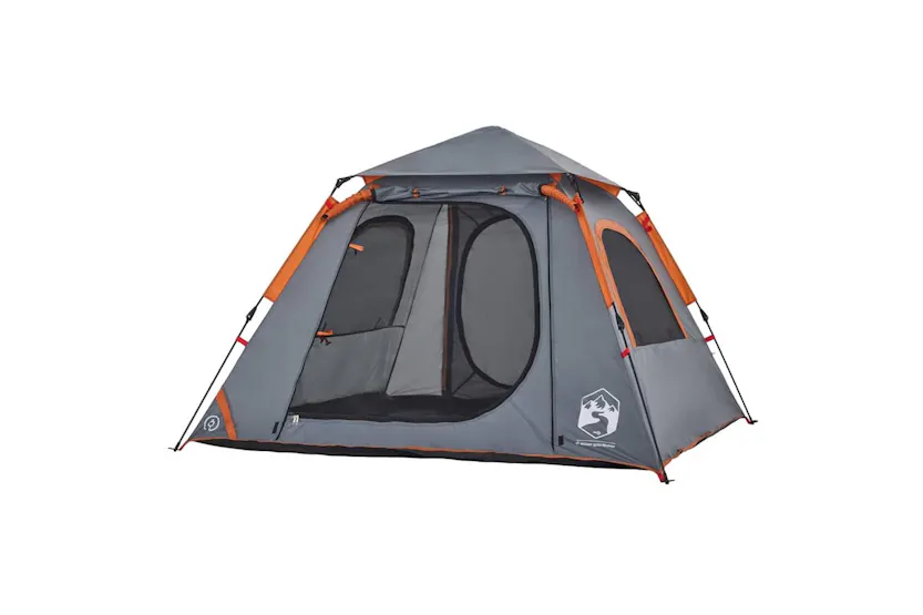 Vidaxl Camping Tent Dome 4-person Grey And Orange Quick Release Vidaxl Camping Tent Dome 4-person Grey And Orange Quick Release