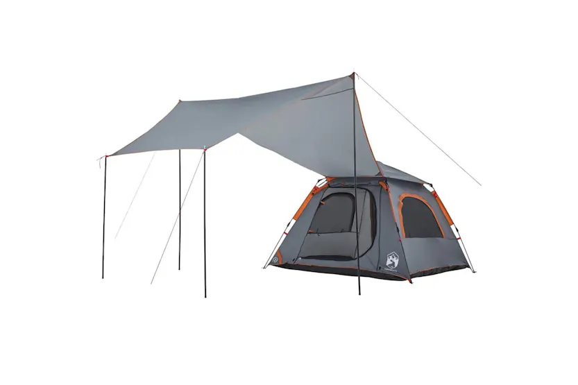 Vidaxl Camping Tent Dome 4-person Grey And Orange Quick Release Vidaxl Camping Tent Dome 4-person Grey And Orange Quick Release