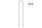 Vidaxl Ground Pegs U Shape 25 Pcs 20x4 Cm Galvanised Steel Vidaxl Ground Pegs U Shape 25 Pcs 20x4 Cm Galvanised Steel