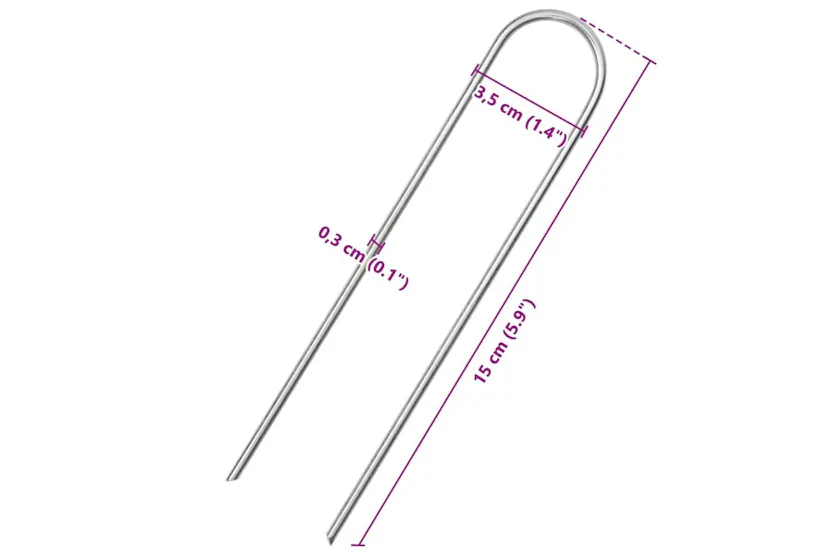 Vidaxl Ground Pegs U Shape 25 Pcs 15x3.5 Cm Galvanised Steel Vidaxl Ground Pegs U Shape 25 Pcs 15x3.5 Cm Galvanised Steel