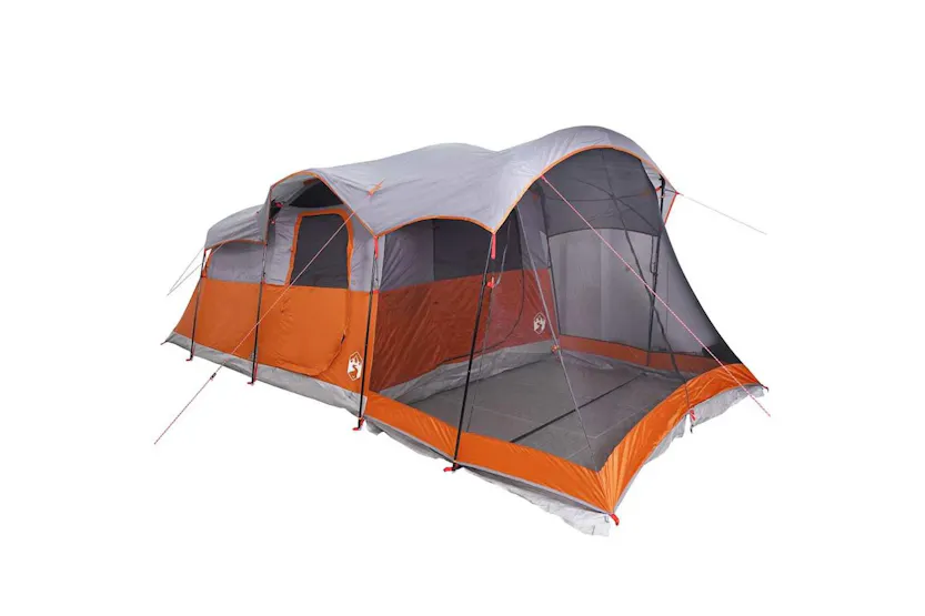 Vidaxl Family Tent Tunnel 8-person Grey And Orange Waterproof Vidaxl Family Tent Tunnel 8-person Grey And Orange Waterproof