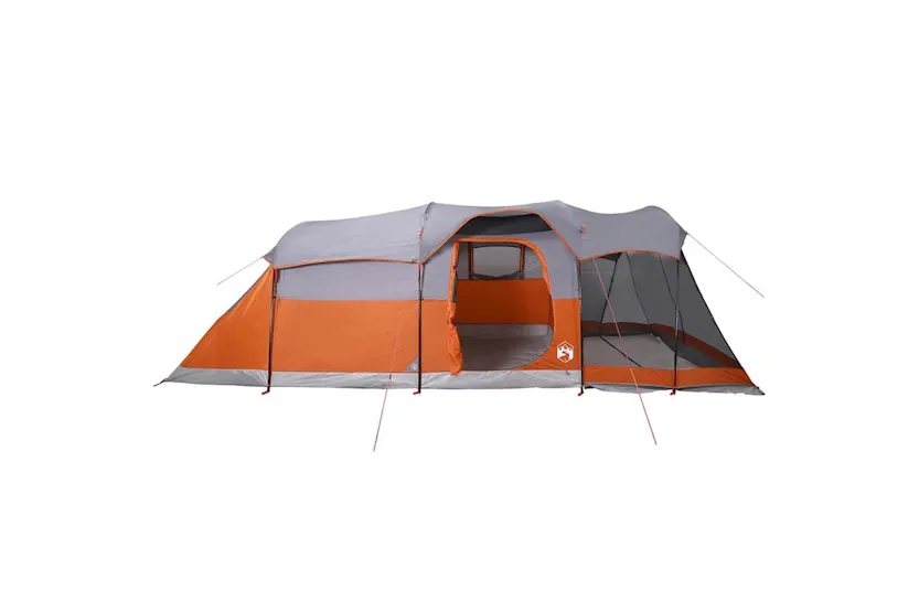 Vidaxl Family Tent Tunnel 8-person Grey And Orange Waterproof Vidaxl Family Tent Tunnel 8-person Grey And Orange Waterproof