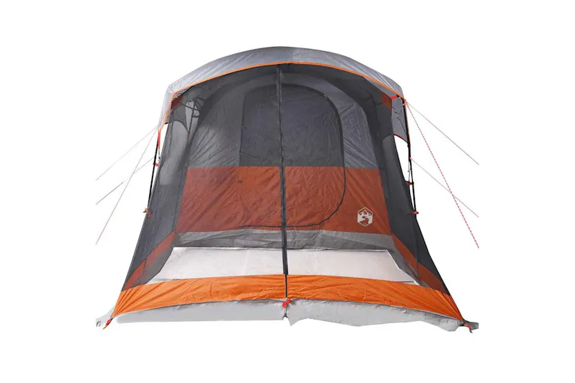 Vidaxl Family Tent Tunnel 8-person Grey And Orange Waterproof Vidaxl Family Tent Tunnel 8-person Grey And Orange Waterproof