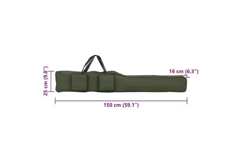 Vidaxl Fishing Rod Bag Dark Green 150 Cm Oxford Fabric Vidaxl Fishing Rod Bag Dark Green 150 Cm Oxford Fabric