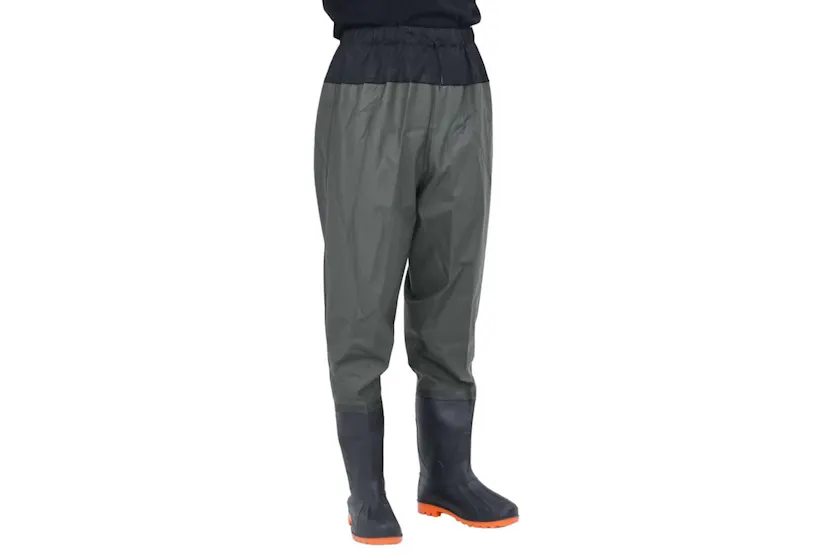 Vidaxl Waist Waders With Boots Dark Green Size 38 Vidaxl Waist Waders With Boots Dark Green Size 38