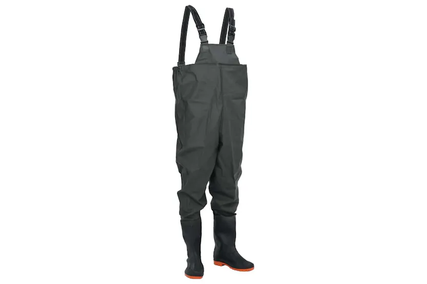 Vidaxl Chest Waders With Boots Dark Green Size 46 Vidaxl Chest Waders With Boots Dark Green Size 46