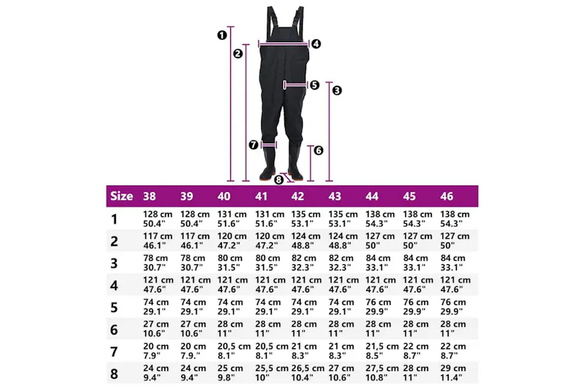 Vidaxl Chest Waders With Boots Black Size 46 Vidaxl Chest Waders With Boots Black Size 46