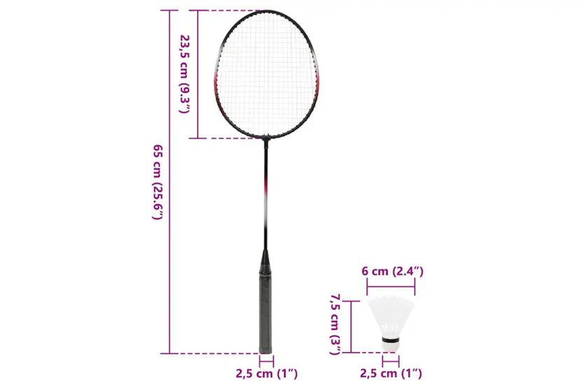 Vidaxl Badminton Set With 2 Rackets. Net & Storage Case 292x30x152 Cm Vidaxl Badminton Set With 2 Rackets. Net & Storage Case 292x30x152 Cm