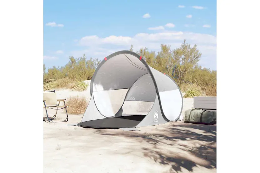 Vidaxl Beach Tent Grey Pop-up Waterproof Vidaxl Beach Tent Grey Pop-up Waterproof