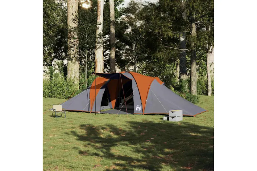 Vidaxl Family Tent Dome 6-person Grey And Orange Waterproof Vidaxl Family Tent Dome 6-person Grey And Orange Waterproof