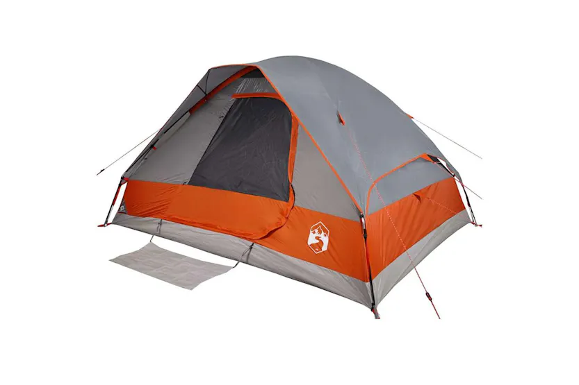 Vidaxl Camping Tent Dome 4-person Grey And Orange Waterproof Vidaxl Camping Tent Dome 4-person Grey And Orange Waterproof