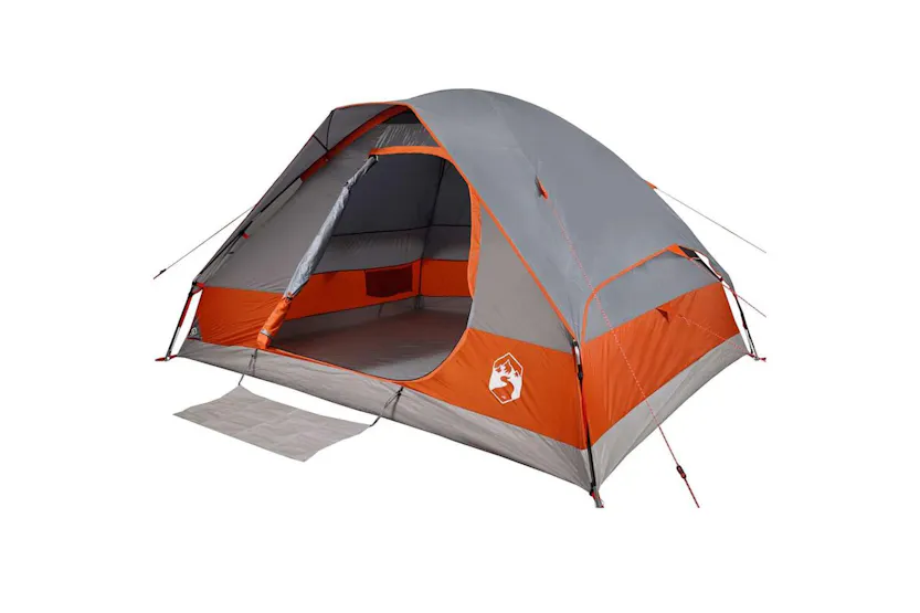 Vidaxl Camping Tent Dome 4-person Grey And Orange Waterproof Vidaxl Camping Tent Dome 4-person Grey And Orange Waterproof
