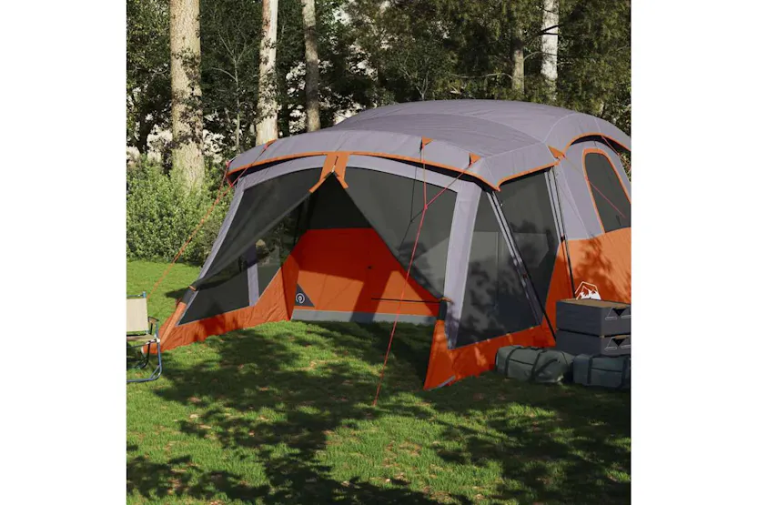 Vidaxl Camping Tent With Porch 4-person Orange Waterproof Vidaxl Camping Tent With Porch 4-person Orange Waterproof