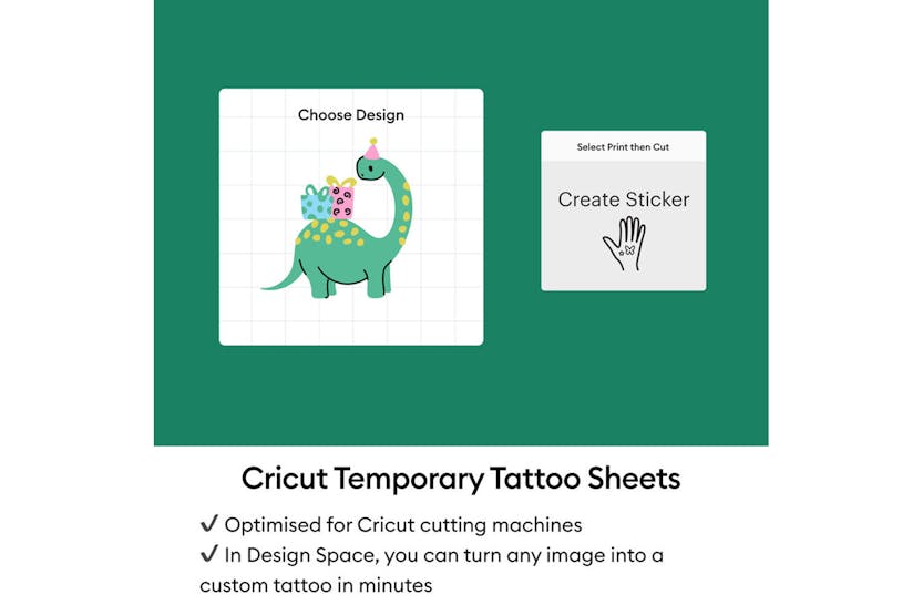 Cricut 8.3" x 11.7" Printable Temporary Tattoo Sheets | A4 | Transparent Cricut 8.3" x 11.7" Printable Temporary Tattoo Sheets | A4 | Transparent