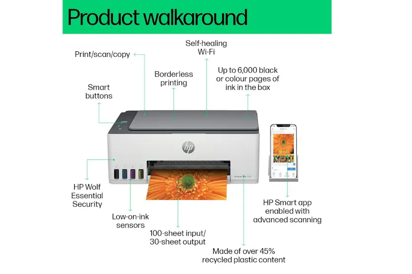 HP Smart Tank Plus 5105 Wireless All-in-One Colour Printer HP Smart Tank Plus 5105 Wireless All-in-One Colour Printer