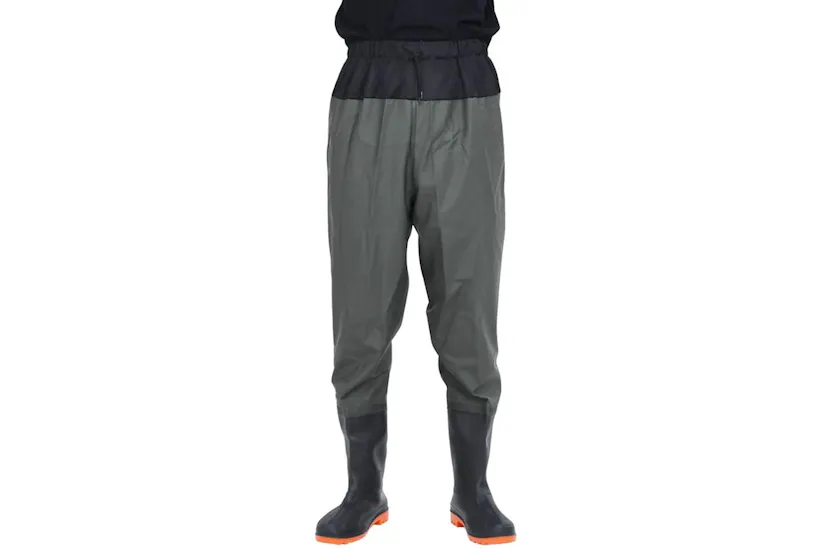 Vidaxl Waist Waders With Boots Dark Green Size 45 Vidaxl Waist Waders With Boots Dark Green Size 45
