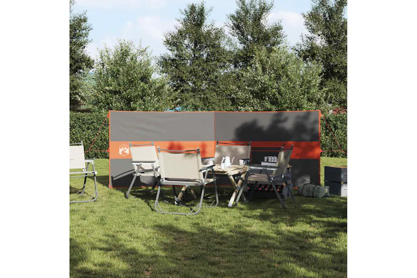 Vidaxl Camping Windbreak Grey And Orange 344x120 Cm Waterproof Vidaxl Camping Windbreak Grey And Orange 344x120 Cm Waterproof
