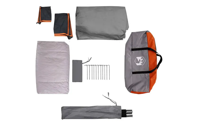 Vidaxl Camping Tent Cabin 4-person Grey And Orange Waterproof Vidaxl Camping Tent Cabin 4-person Grey And Orange Waterproof