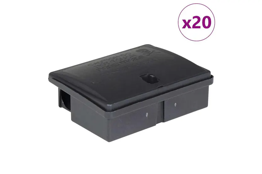 Vidaxl Mouse Traps 20 Pcs Black 13x10x4 Cm Vidaxl Mouse Traps 20 Pcs Black 13x10x4 Cm