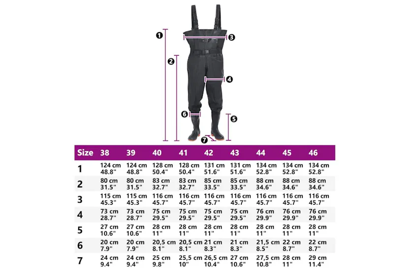 Vidaxl Chest Waders With Boots And Belt Black Size 42 Vidaxl Chest Waders With Boots And Belt Black Size 42