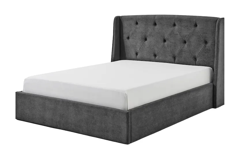 Emilia Winged Ottoman Bed Frame | Double | 4ft6 | Grey Emilia Winged Ottoman Bed Frame | Double | 4ft6 | Grey
