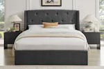 Emilia Winged Ottoman Bed Frame | King | 5ft | Grey Emilia Winged Ottoman Bed Frame | King | 5ft | Grey