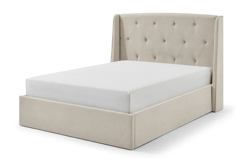 Emilia Winged Ottoman Bed Frame | Double | 4ft6 | Natural Emilia Winged Ottoman Bed Frame | Double | 4ft6 | Natural