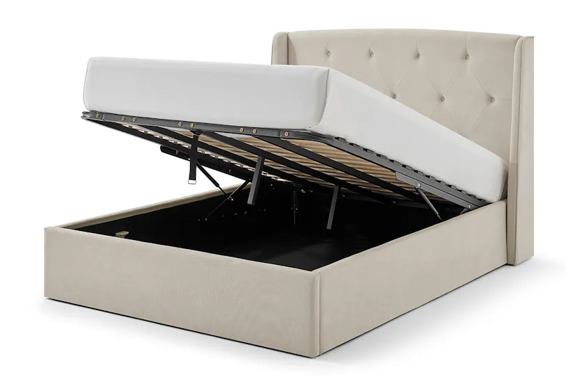 Emilia Winged Ottoman Bed Frame | Double | 4ft6 | Natural Emilia Winged Ottoman Bed Frame | Double | 4ft6 | Natural