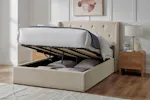 Emilia Winged Ottoman Bed Frame | King | 5ft | Natural Emilia Winged Ottoman Bed Frame | King | 5ft | Natural