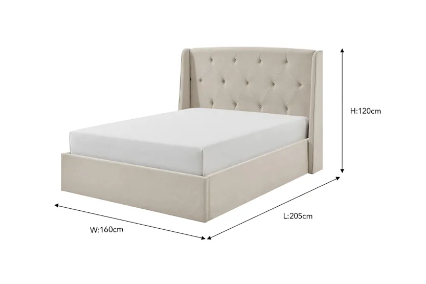 Emilia Winged Ottoman Bed Frame | Double | 4ft6 | Natural Emilia Winged Ottoman Bed Frame | Double | 4ft6 | Natural