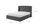 Emilia Winged Ottoman Bed Frame | Double | 4ft6 | Grey Emilia Winged Ottoman Bed Frame | Double | 4ft6 | Grey