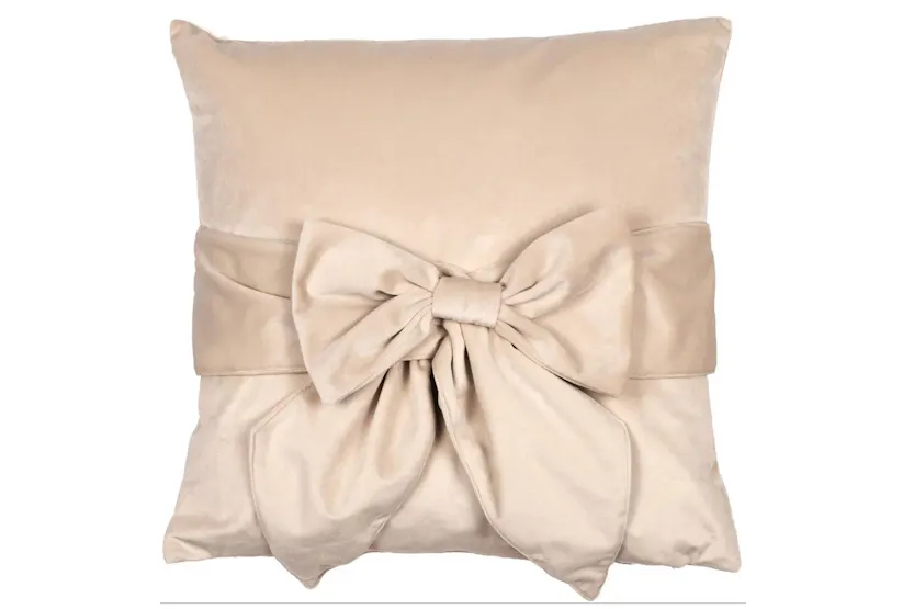 Paul Moneypenny | Tied Up Cushion with Velvet Bow | Cream | 45 x 45 cm Paul Moneypenny | Tied Up Cushion with Velvet Bow | Cream | 45 x 45 cm