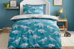 Bedlam | Skeleton Dino Duvet Cover Set | Multicolour | Single Bedlam | Skeleton Dino Duvet Cover Set | Multicolour | Single