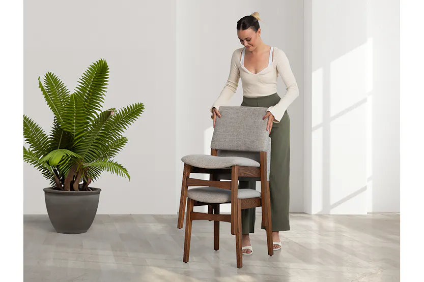 Transformer Chair | Pewter/American Walnut | Set of 2 Transformer Chair | Pewter/American Walnut | Set of 2