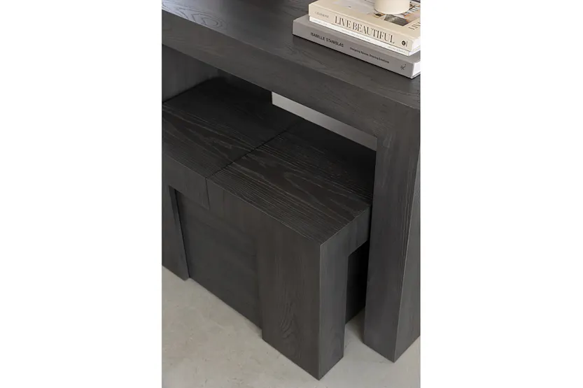 Transformer Bench | Smoked Hickory | Including 5 Extension Panels Transformer Bench | Smoked Hickory | Including 5 Extension Panels