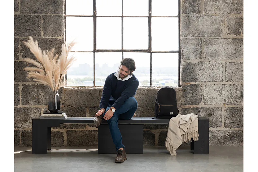 Transformer Bench | Smoked Hickory | Including 5 Extension Panels Transformer Bench | Smoked Hickory | Including 5 Extension Panels