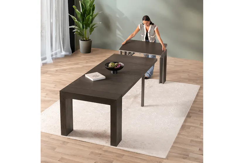 Transformer Rectangular Table | Smoked Hickory | Including 5 Extension Panels Transformer Rectangular Table | Smoked Hickory | Including 5 Extension Panels