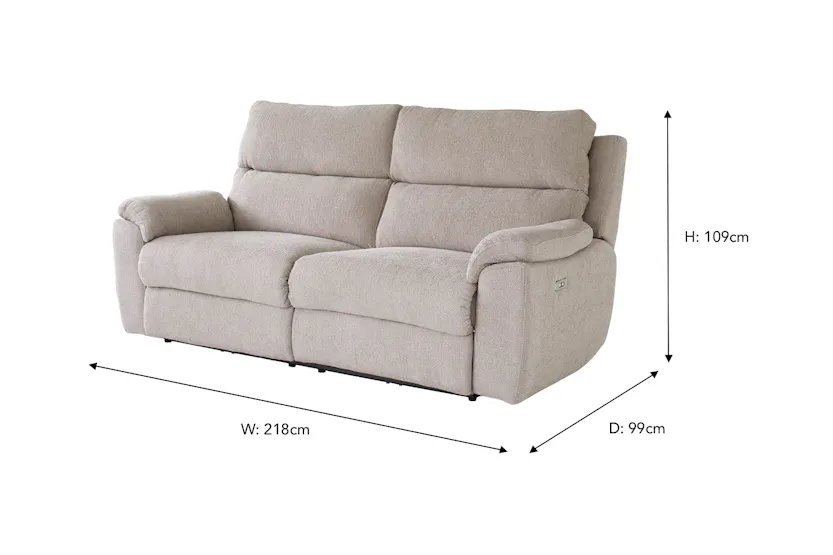 Dream 3 Seater Sofa | Power Recliner| Power Headrest | Fabric | Taupe Dream 3 Seater Sofa | Power Recliner| Power Headrest | Fabric | Taupe