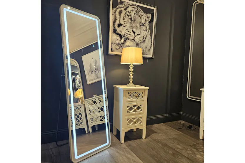 Modena LED Cheval Mirror | White | 50 x 160 cm Modena LED Cheval Mirror | White | 50 x 160 cm