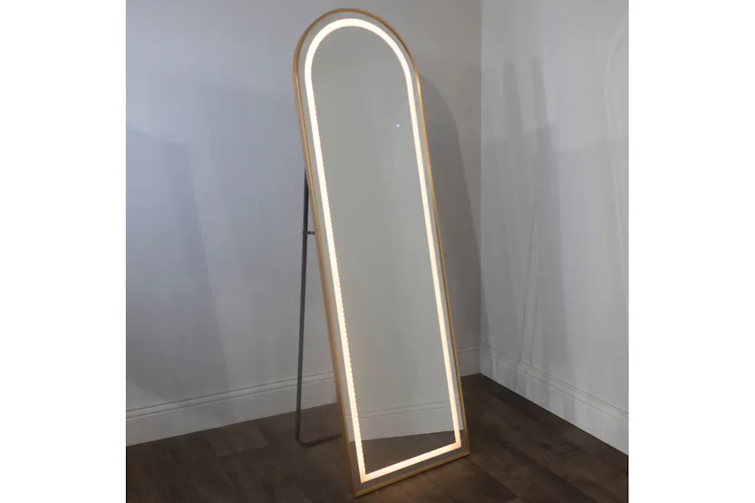 Modena LED Arched Mirror | Gold | 50 x 160 cm Modena LED Arched Mirror | Gold | 50 x 160 cm