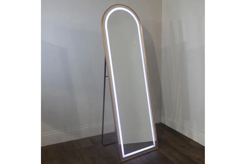 Modena LED Arched Mirror | Gold | 50 x 160 cm Modena LED Arched Mirror | Gold | 50 x 160 cm