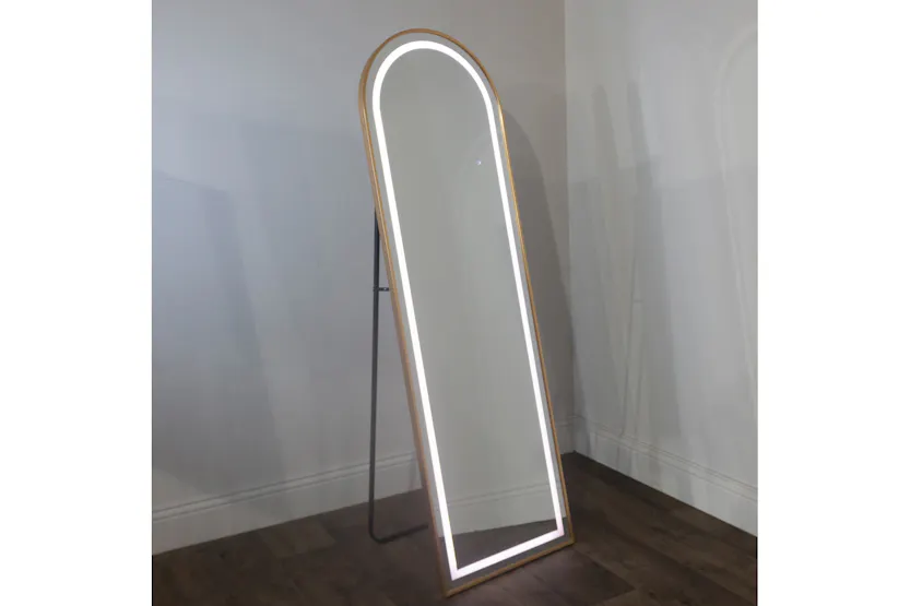 Modena LED Arched Mirror | Gold | 50 x 160 cm Modena LED Arched Mirror | Gold | 50 x 160 cm