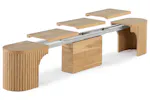 Transformer Round Bench | Scandinavian Oak | Including 3 Extension Panels Transformer Round Bench | Scandinavian Oak | Including 3 Extension Panels